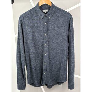 Ash & Erie Shirt Mens M Blue Stretch Button Down Casual Office Business L/S